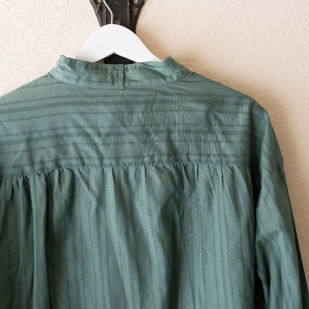 Scully Mens XXL Green Western Henley Button Shirt 100% Cotton Long Sleeve - Picture 9 of 9
